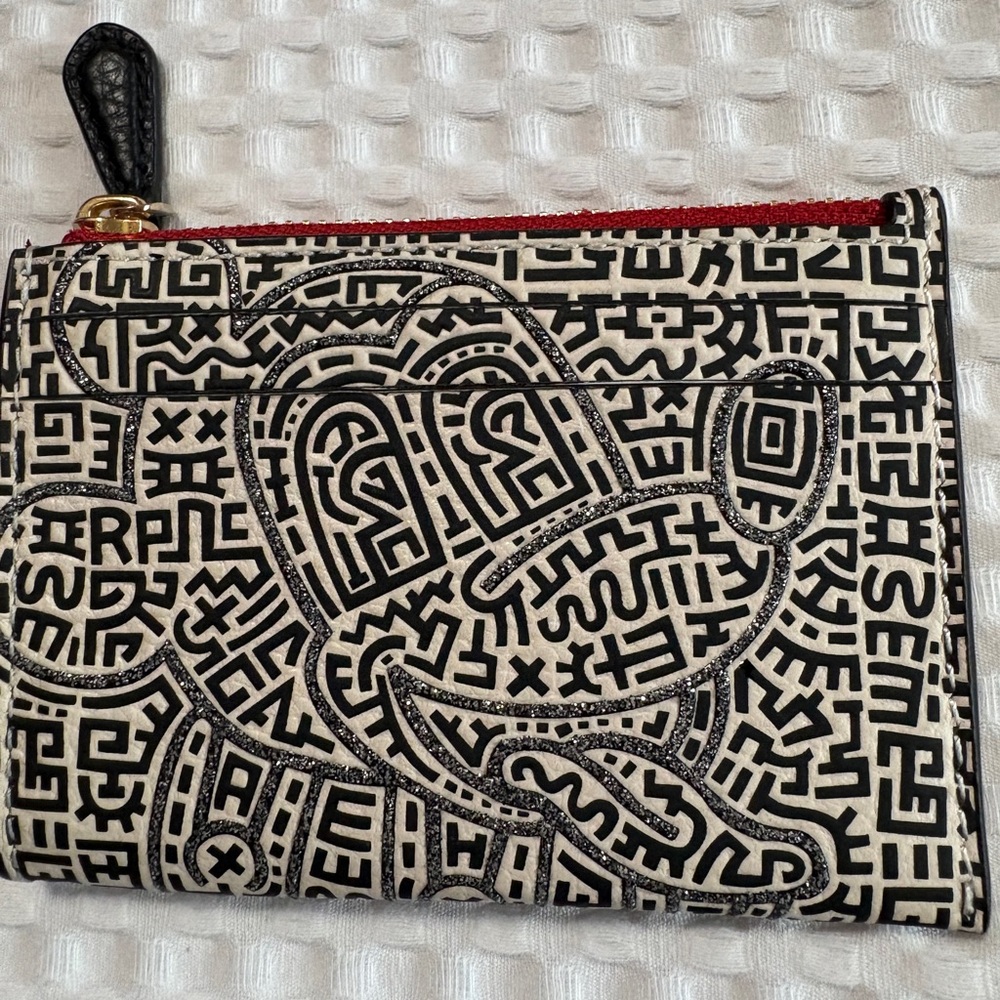 Coach Black and White Key & Card Holder